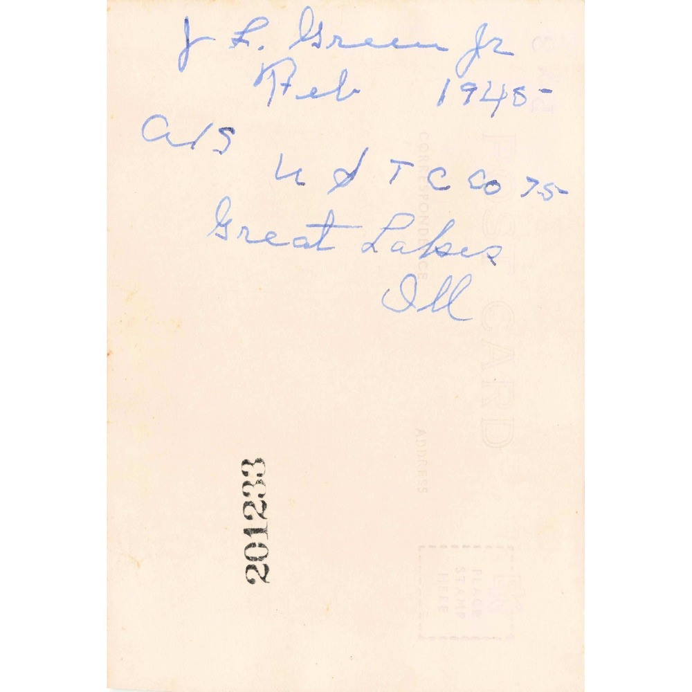 RPPC 1948 US Navy Sailor J.L. Green Jr Great Lakes IL Real Photo Postcard - Picture 2 of 2
